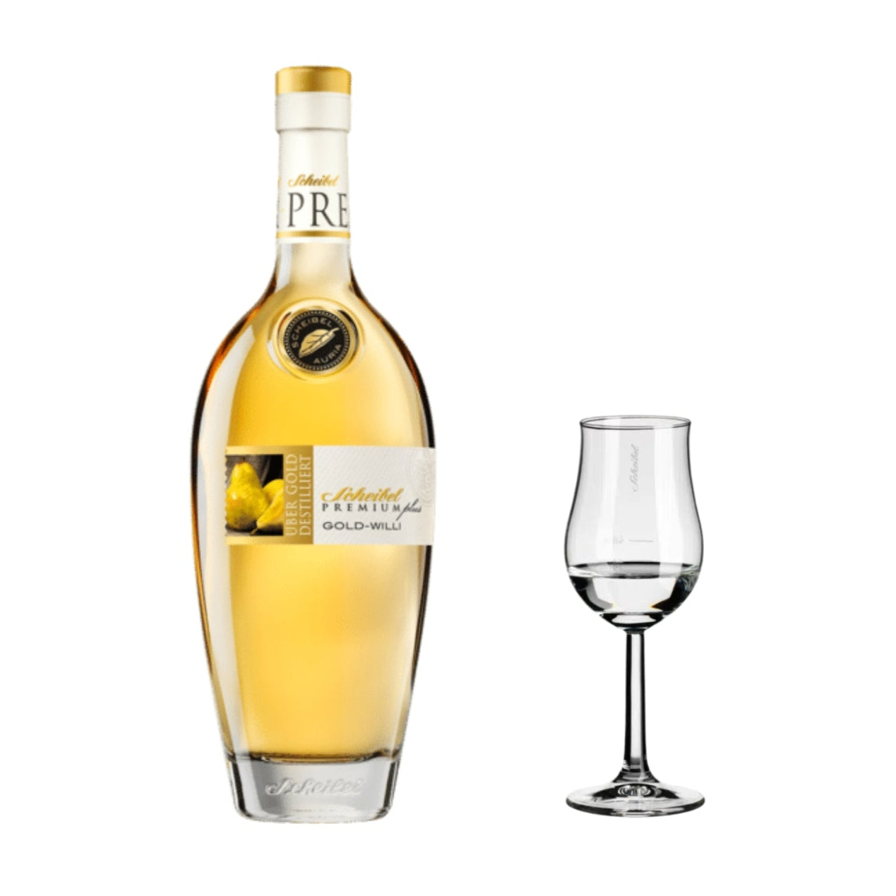 Scheibel PREMIUMplus Gold Willi 0,7L Flasche + Aroma-Glas