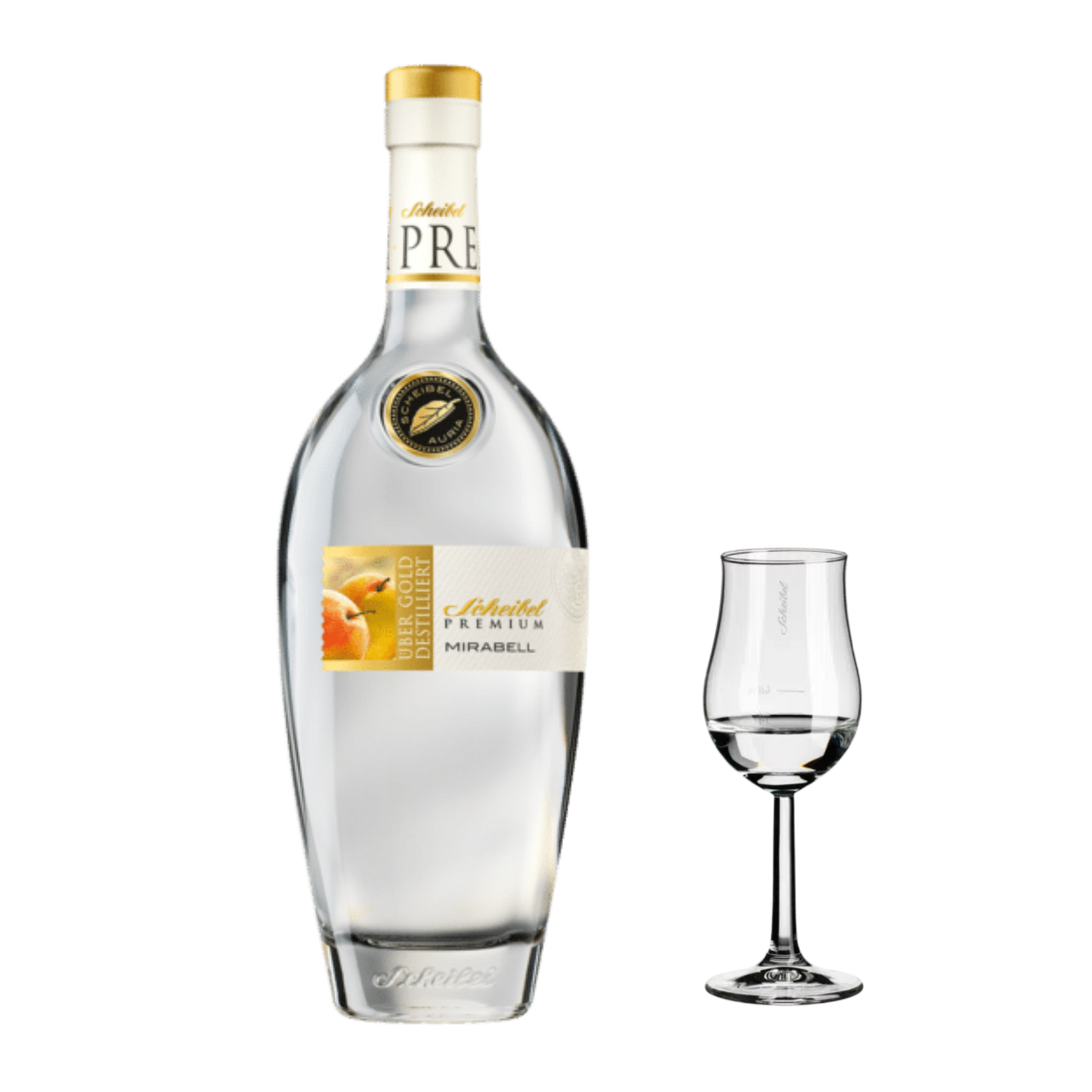 Scheibel Mirabellen-Brand 0,7L 43% + Aroma Glas