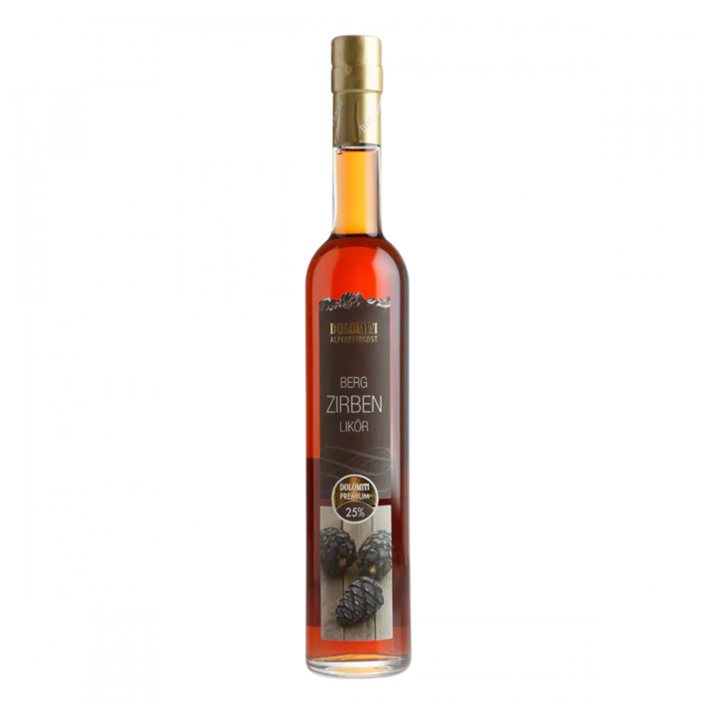 Dolomiti Berg Zirbenlikör 25 % vol. – 0,5 Liter Flasche
