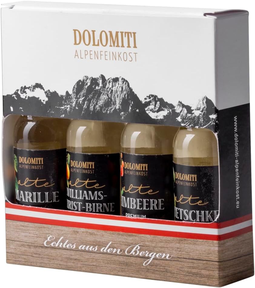 DOLOMITI Alte Marille 36 % vol. – Premium Marillen-Schnaps aus dem Barrique-Fass – 1 l in Bügelflasche – Fruchtige Spirituose – Original aus Österreich – Milder Obstbrand