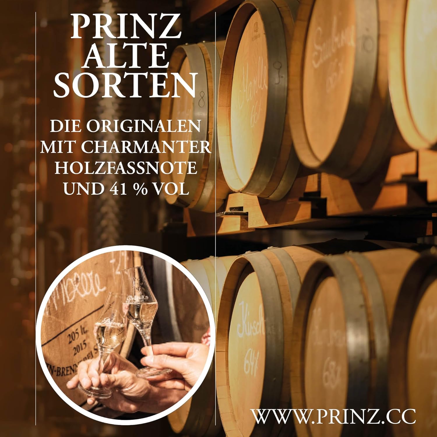 Prinz - Alte Marille | Edler Marillen-Schnaps mit feiner Holzfassnote | Mild & fruchtig | Schonend gebrannt und mehrjährig gelagert, 41% vol, 0.7 l