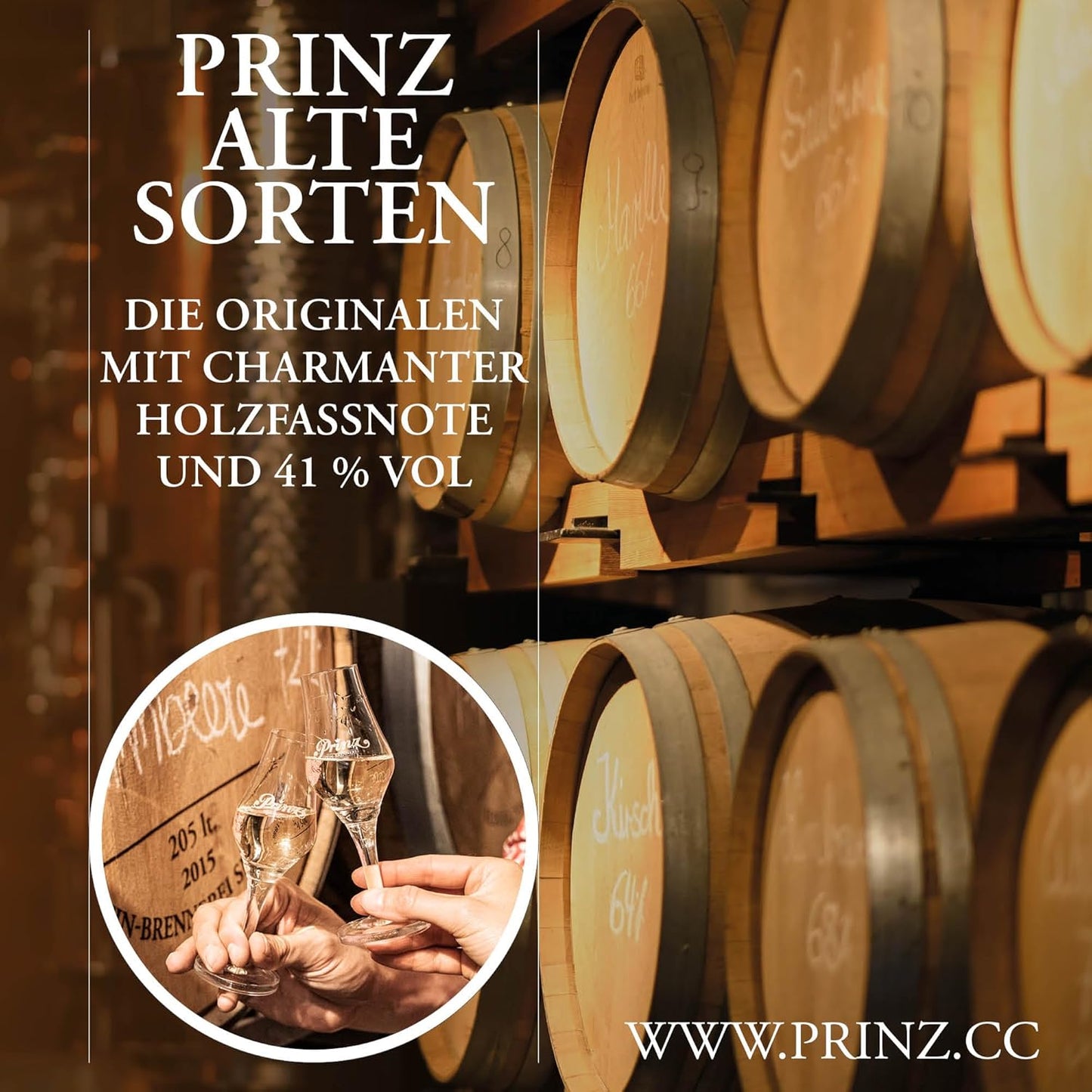 Prinz - Alte Erdbeere | Unverwechselbarer Erdbeer-Schnaps mit Holzfassnote | Lieblich & fruchtig | Schonend gebrannt und mehrjährig gelagert, 41% vol, 0.7 l