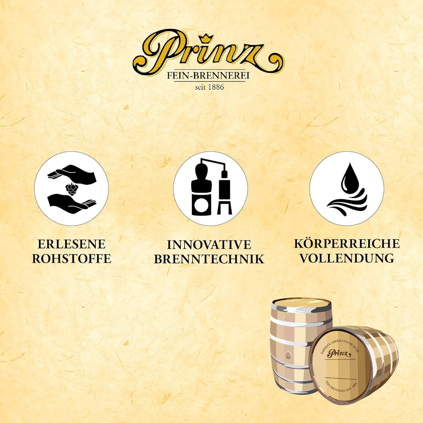 Prinz - Alte Marille | Edler Marillen-Schnaps mit feiner Holzfassnote | Mild & fruchtig | Schonend gebrannt und mehrjährig gelagert, 41% vol, 0.7 l