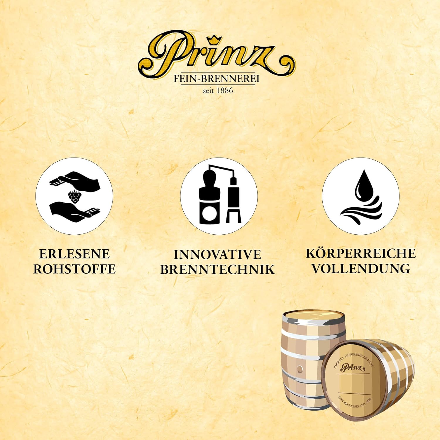 Prinz - Alte Erdbeere | Unverwechselbarer Erdbeer-Schnaps mit Holzfassnote | Lieblich & fruchtig | Schonend gebrannt und mehrjährig gelagert, 41% vol, 0.7 l