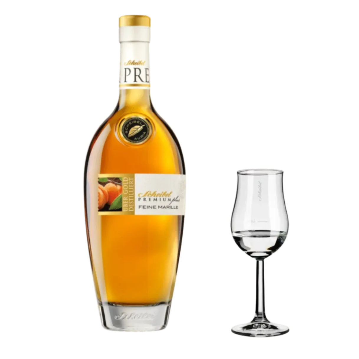 Scheibel PREMIUMplus Feine Marille 0,7L 40% vol. + Aroma Glas