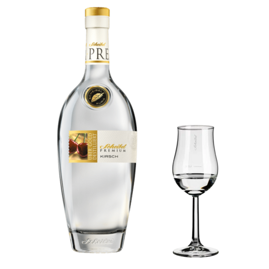 Scheibel PREMIUM Schwarzwälder Kirschwasser, 0,7L Flasche + Aroma-Glas